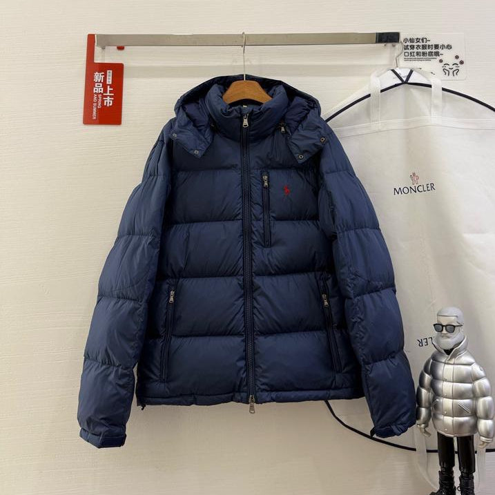 Chaqueta acolchada con capucha azul marino