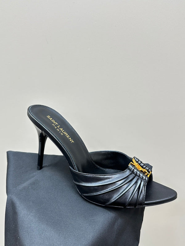 Leather Heeled Mules