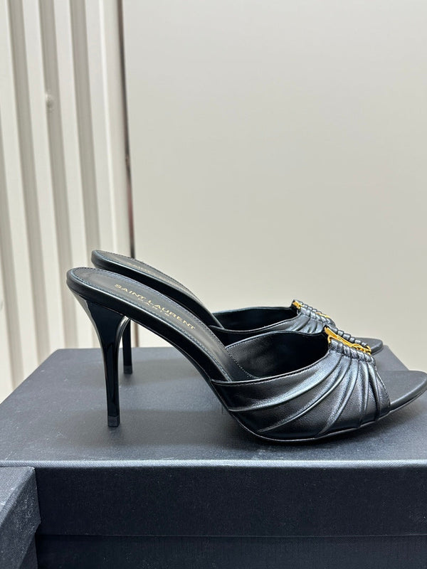 Leather Heeled Mules
